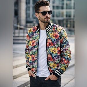 NWT Denim & Flower by Ricky Singh Floral Multicolor Jacket Large